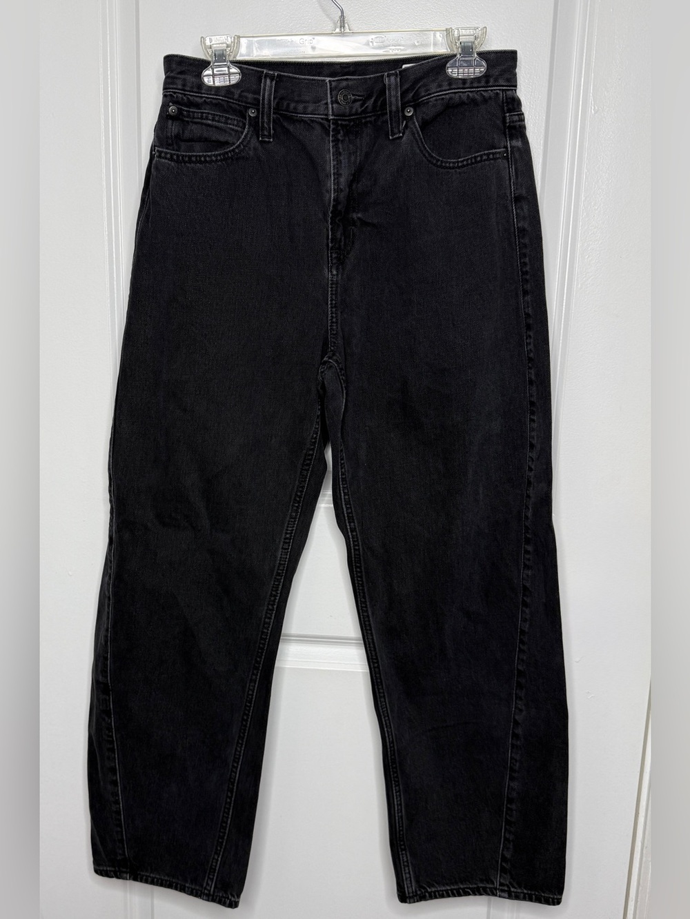 GAP Barrel High Rise Black Washed Jeans | GUC